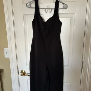 Black Wide-Leg Sleeveless Jumpsuit Dress